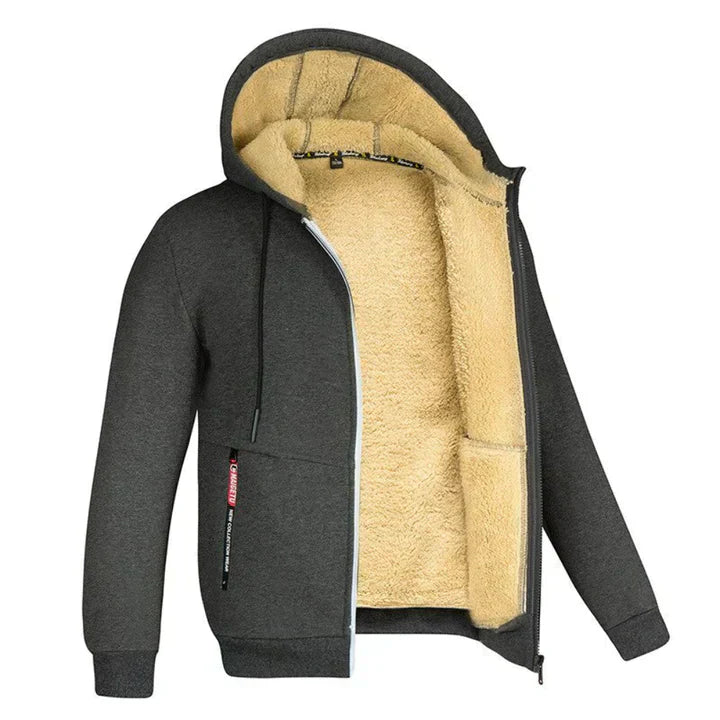 "Sweat zippé à capuche en polaire pour l'hiver, style moderne, disponible en diverses couleurs et tailles S à 3XL."