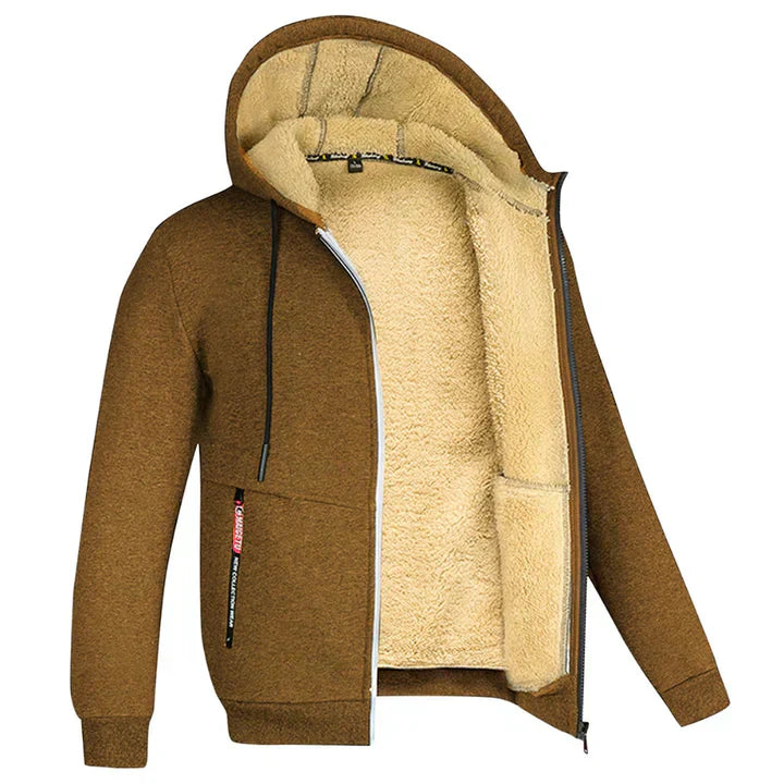 "Sweat zippé à capuche en polaire pour l'hiver, style moderne, disponible en diverses couleurs et tailles S à 3XL."