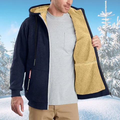 "Sweat zippé à capuche en polaire pour l'hiver, style moderne, disponible en diverses couleurs et tailles S à 3XL."