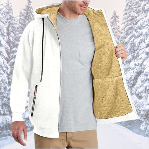 "Sweat zippé à capuche en polaire pour l'hiver, style moderne, disponible en diverses couleurs et tailles S à 3XL."