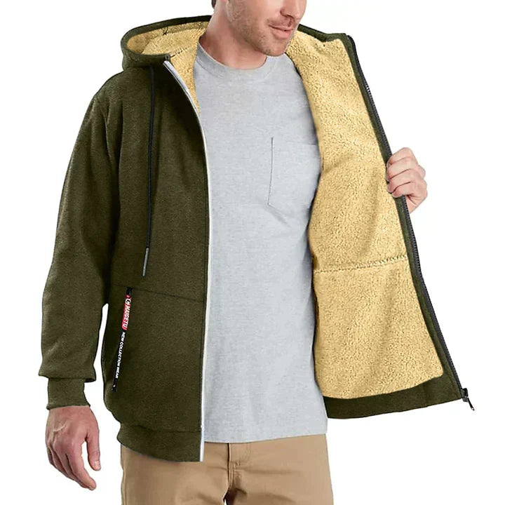"Sweat zippé à capuche en polaire pour l'hiver, style moderne, disponible en diverses couleurs et tailles S à 3XL."