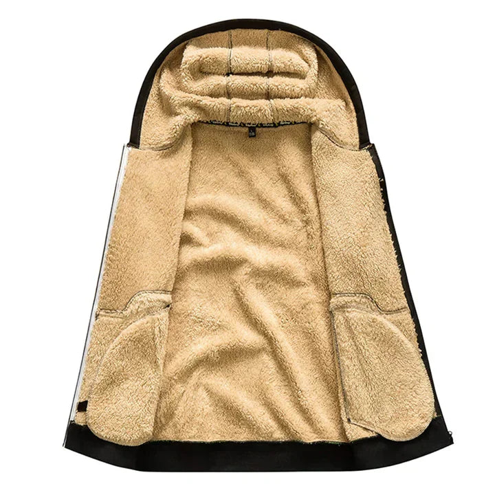 "Sweat zippé à capuche en polaire pour l'hiver, style moderne, disponible en diverses couleurs et tailles S à 3XL."