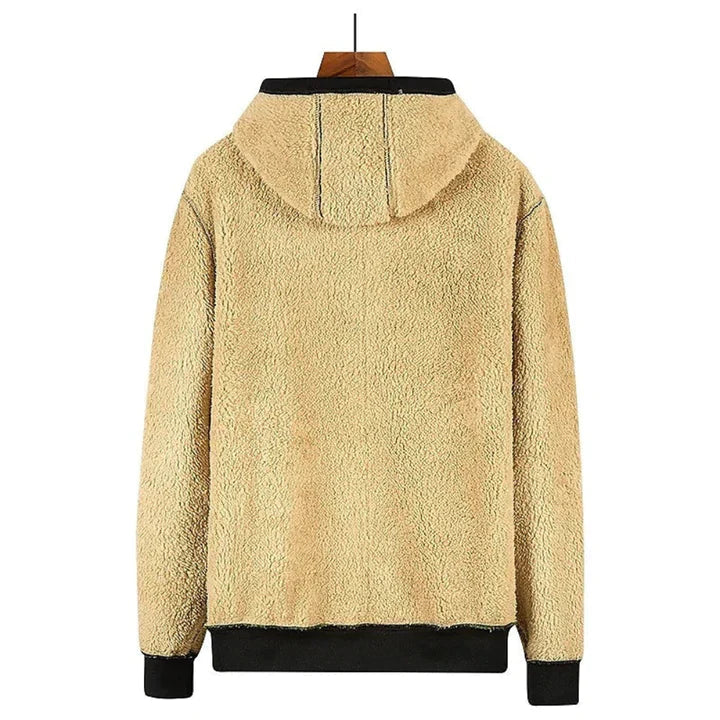 "Sweat zippé à capuche en polaire pour l'hiver, style moderne, disponible en diverses couleurs et tailles S à 3XL."