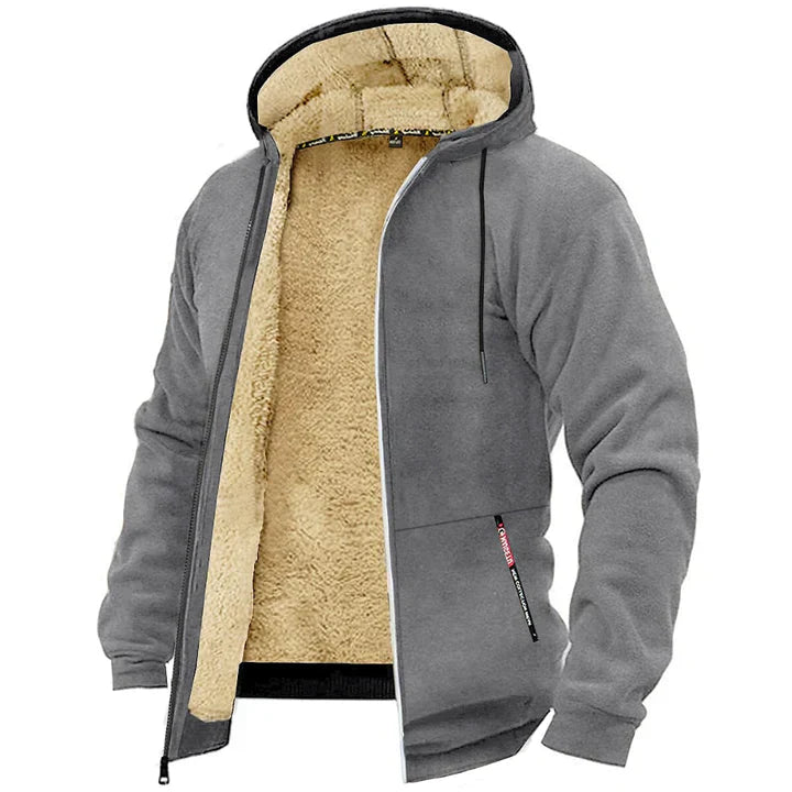 "Sweat zippé à capuche en polaire pour l'hiver, style moderne, disponible en diverses couleurs et tailles S à 3XL."