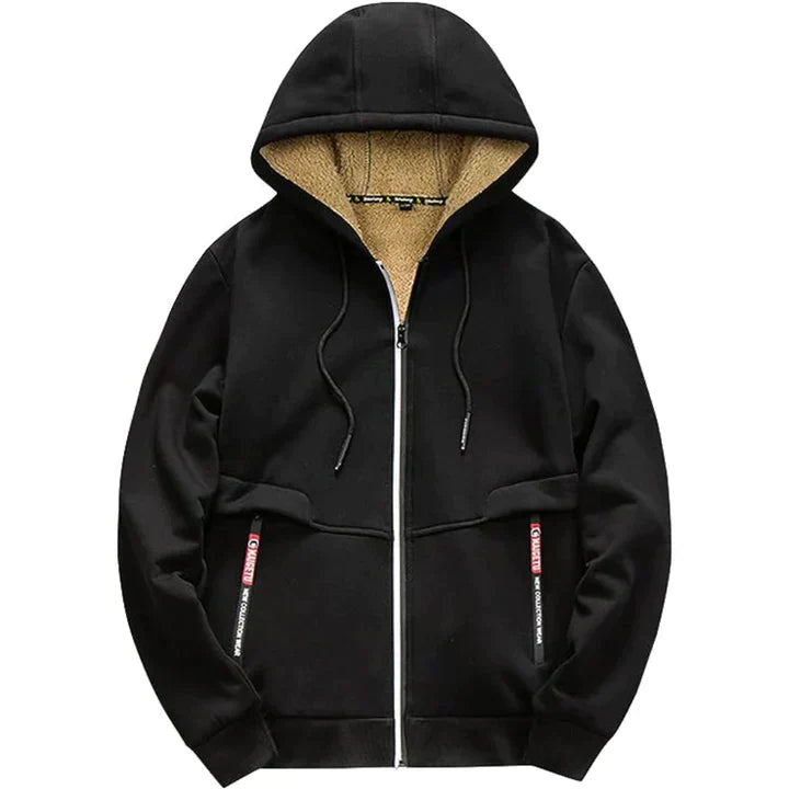 "Sweat zippé à capuche en polaire pour l'hiver, style moderne, disponible en diverses couleurs et tailles S à 3XL."