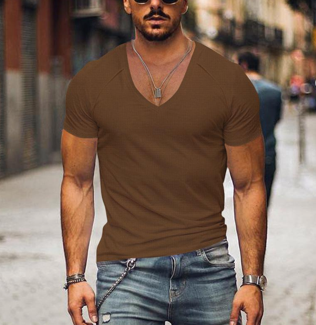 T-shirt col V homme pour confort quotidien ultime. Style décontracté et moderne, parfait pour toute occasion casual.