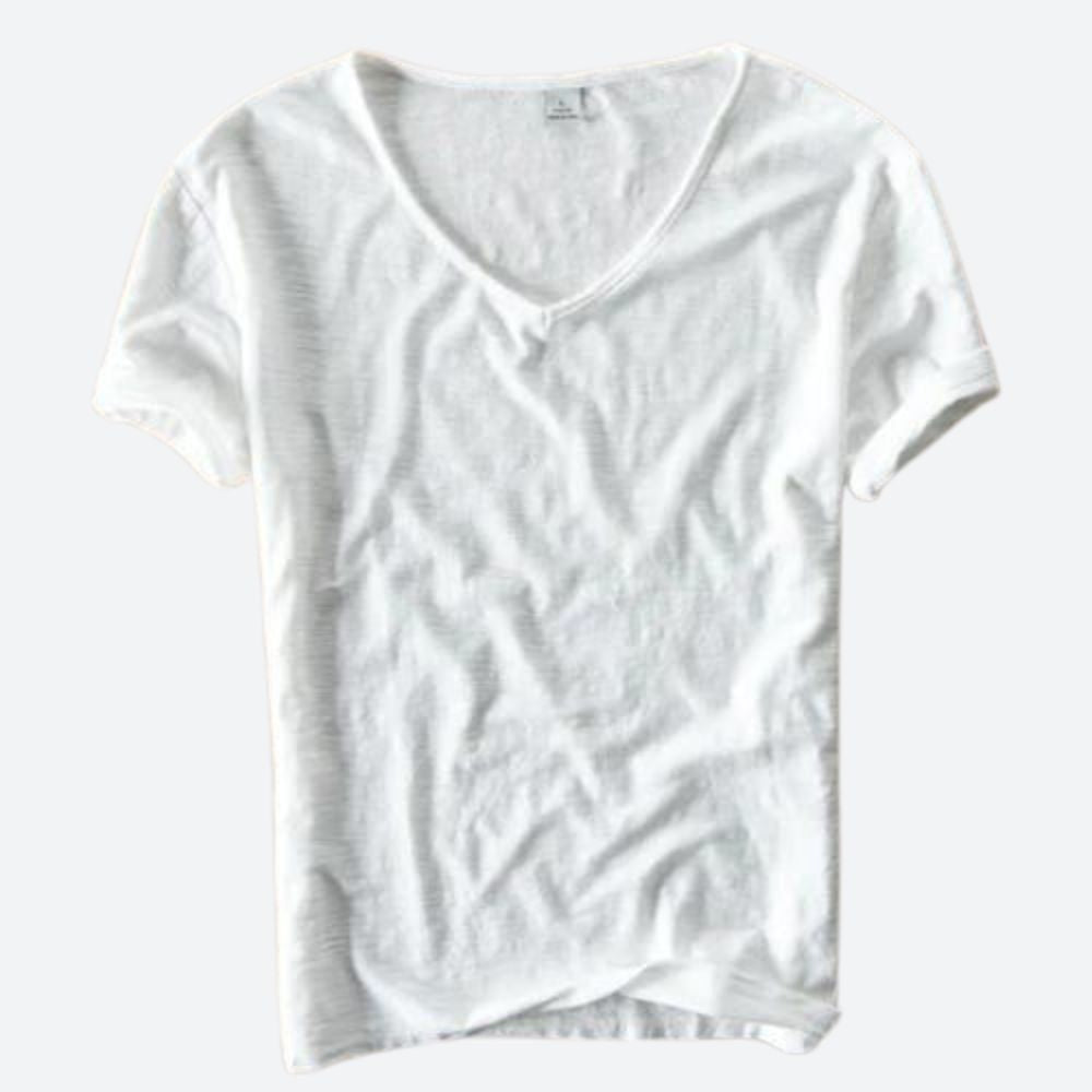 "T-shirt homme été coton lin, respirabilité, style décontracté, couleurs variées, idéal journées chaudes et plein air."