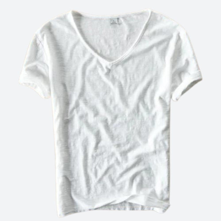 "T-shirt homme été coton lin, respirabilité, style décontracté, couleurs variées, idéal journées chaudes et plein air."