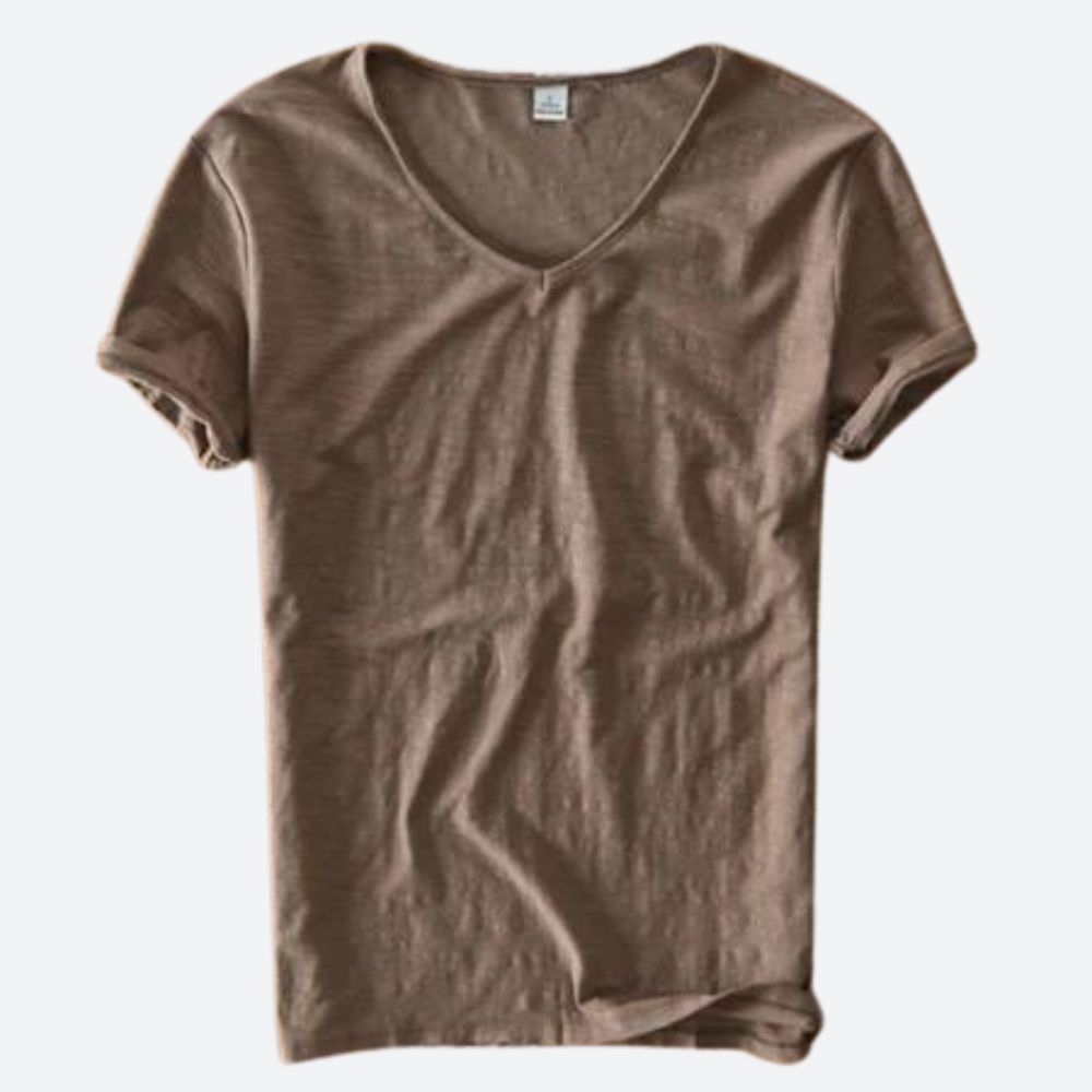 "T-shirt homme été coton lin, respirabilité, style décontracté, couleurs variées, idéal journées chaudes et plein air."
