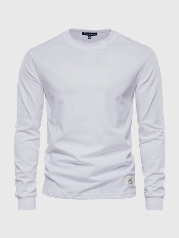 T-shirt polyvalent homme, manches longues, col rond, un essentiel casual pour un look moderne et confortable.