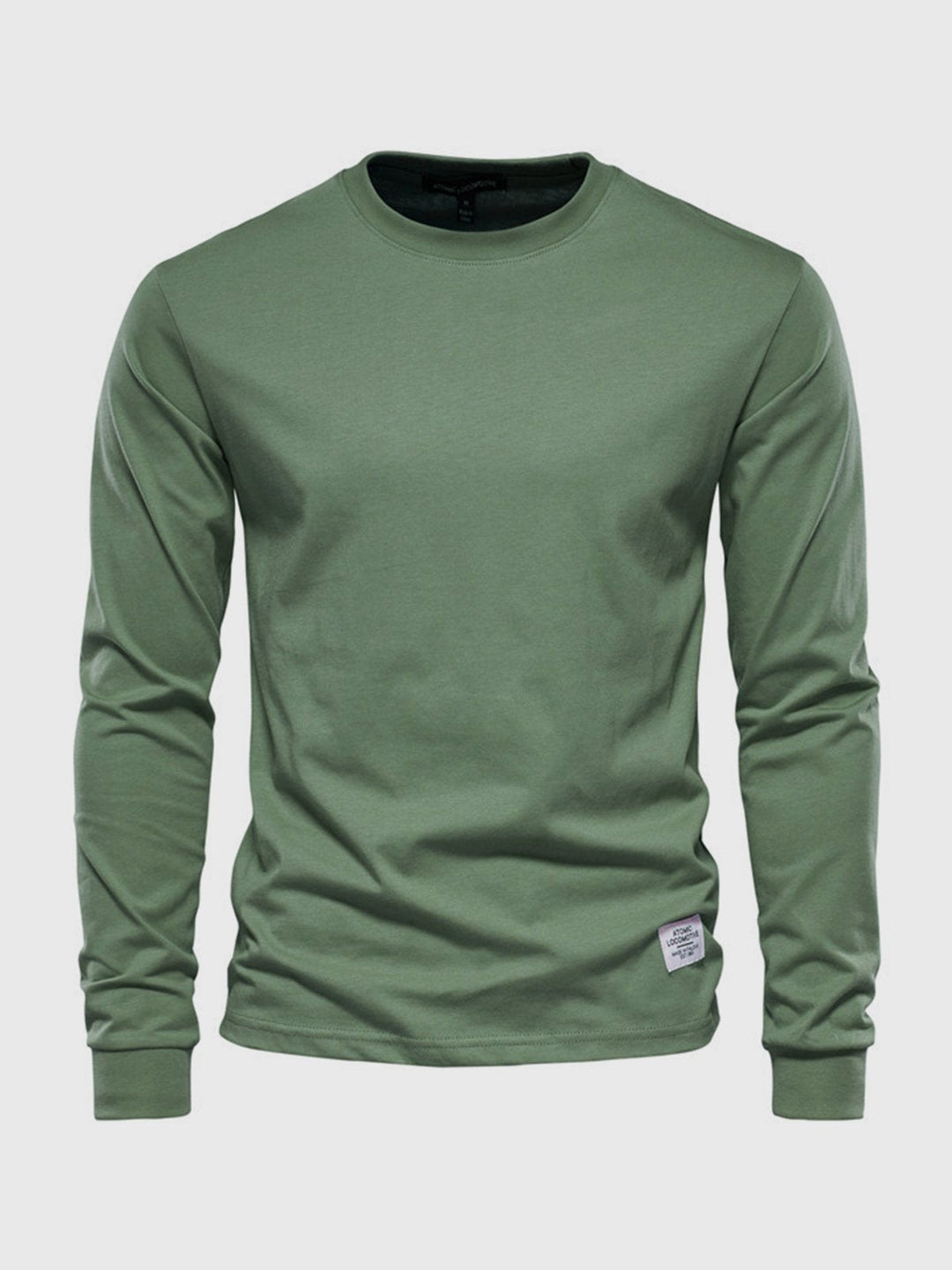 T-shirt casual homme à manches longues et col rond, essentiel pour une tenue décontractée et tendance.