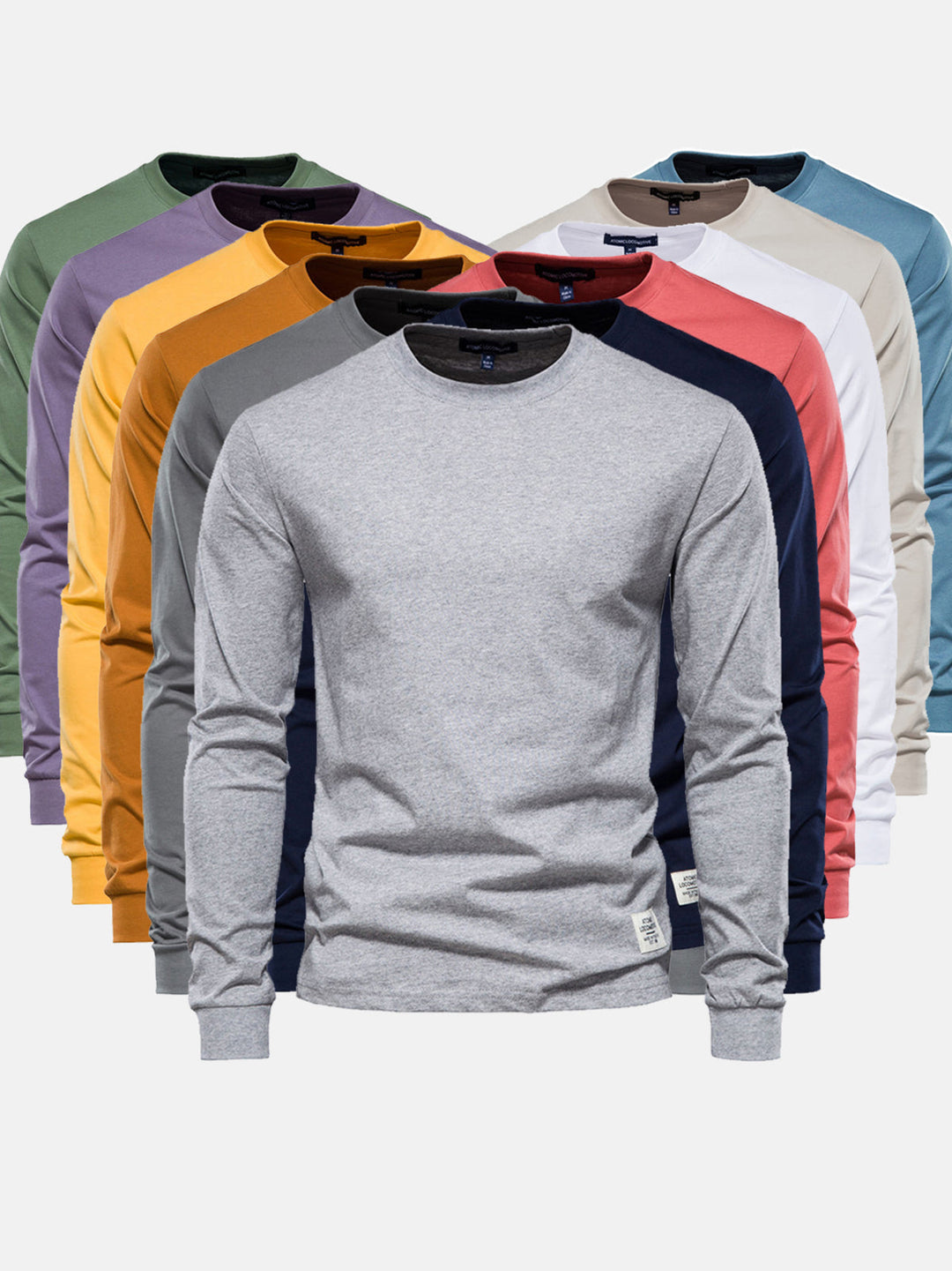 Polyvalent t-shirt homme col rond manches longues, pour un look décontracté ou superposé en toute saison.