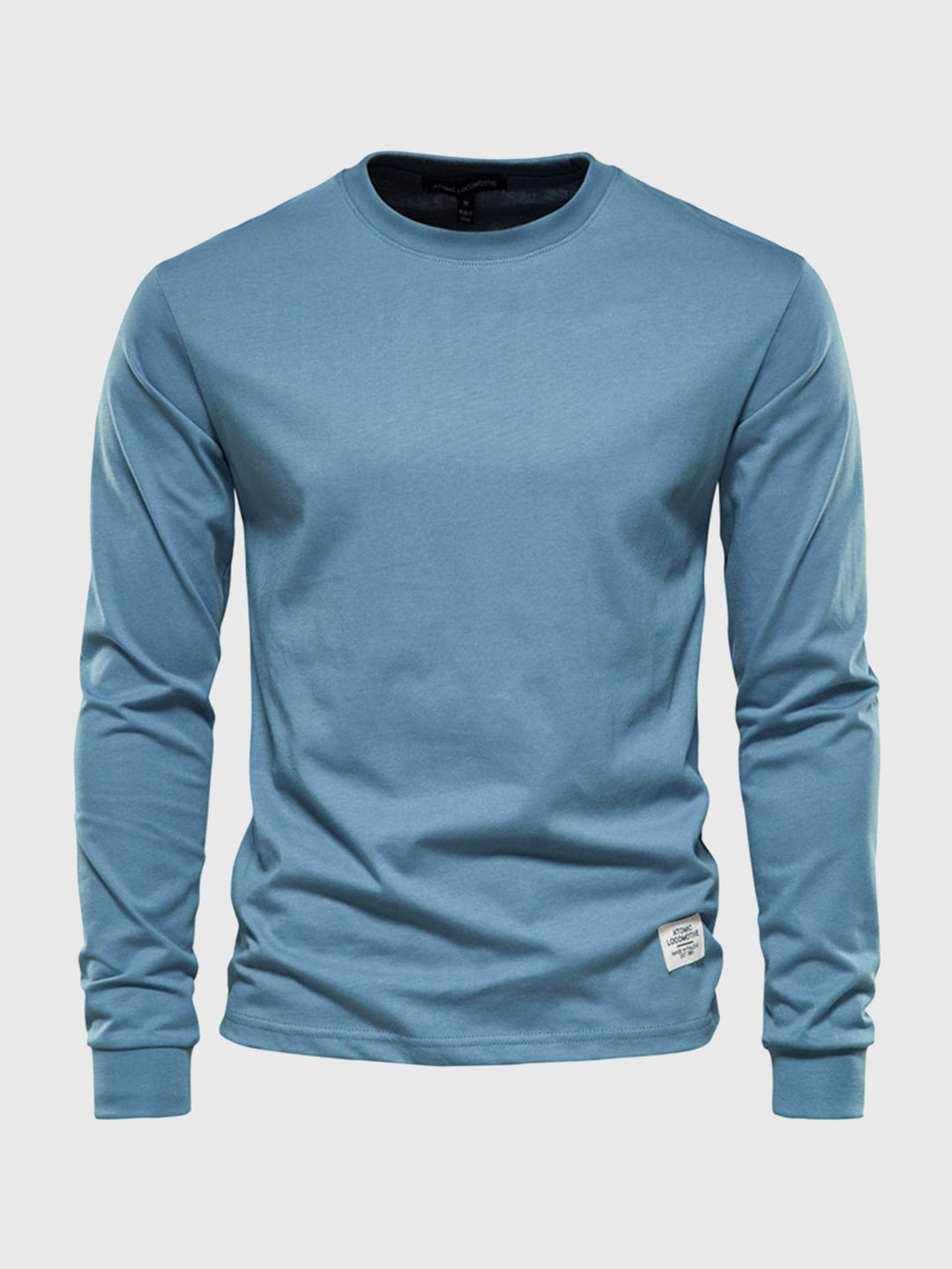 T-shirt homme décontracté à manches longues et col rond, doux et agréable à porter au quotidien.