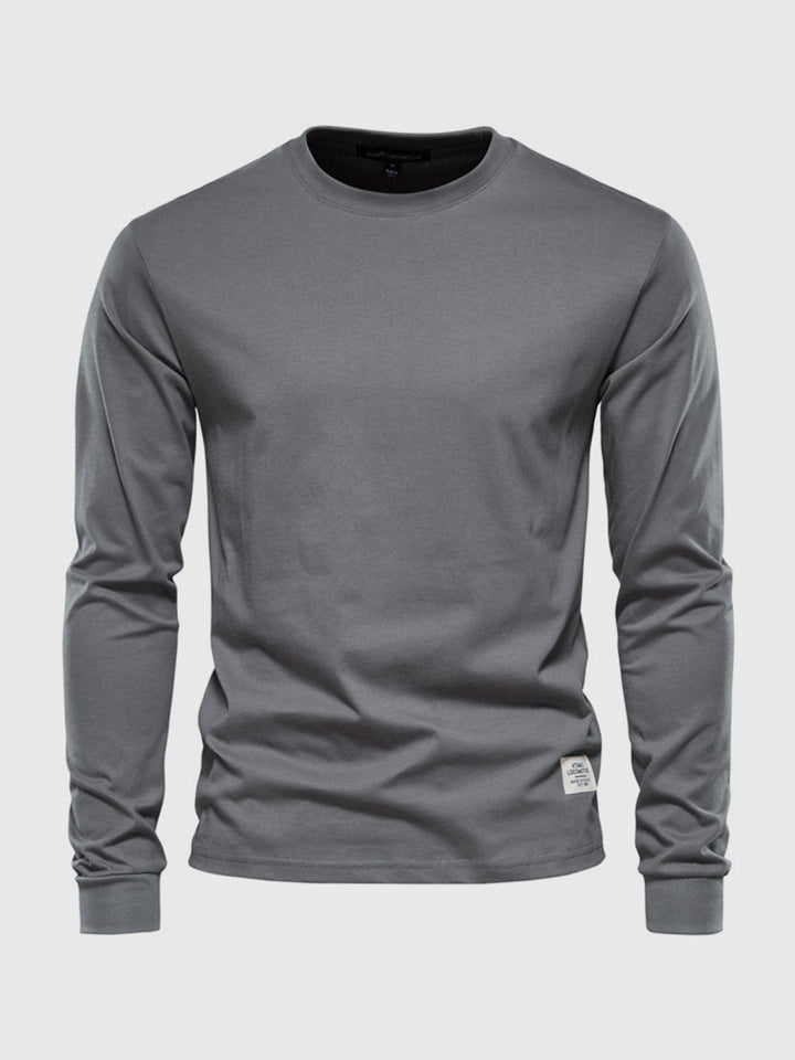 Mode masculine: t-shirt homme col rond manches longues, parfait pour un style simple et élégant.