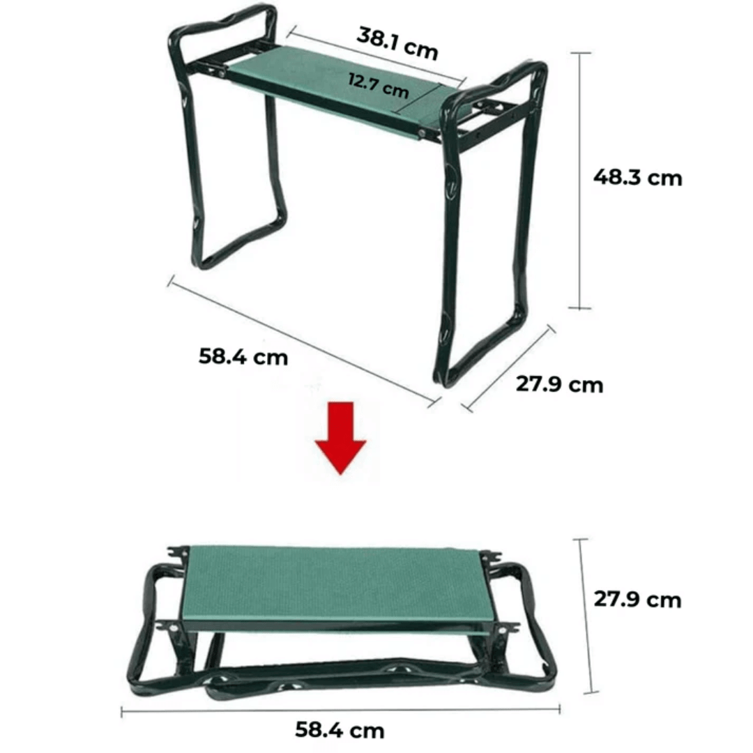 Tabouret agenouilloir ergonomique. Posture améliorée, confort optimal. Design robuste et stable.