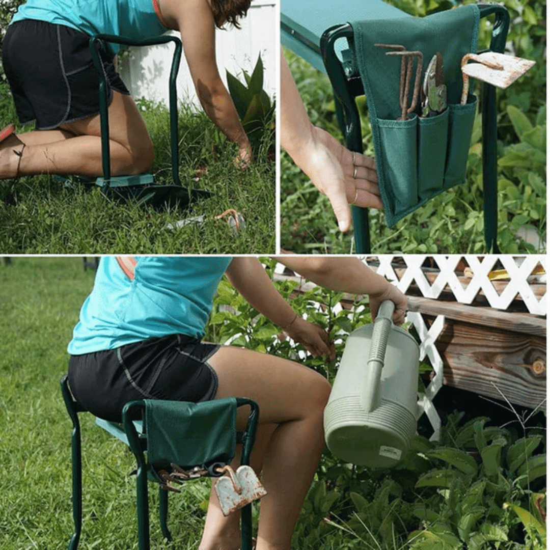 Tabouret agenouilloir ergonomique. Posture améliorée, confort optimal. Design robuste et stable.