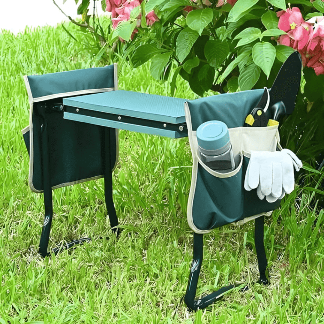 Tabouret agenouilloir ergonomique. Posture améliorée, confort optimal. Design robuste et stable.
