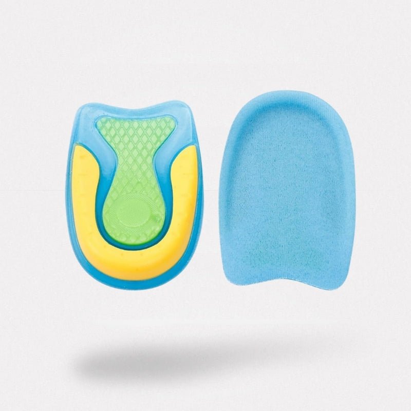Talonnettes en gel U-Shape, design ergonomique en U, soulagement des douleurs de talon, confort optimal, vue de côté.