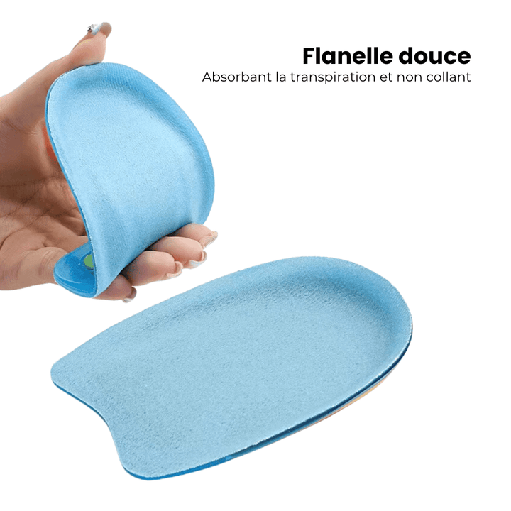 Talonnettes en gel U-Shape, design ergonomique en U, soulagement des douleurs de talon, confort optimal, vue de côté.