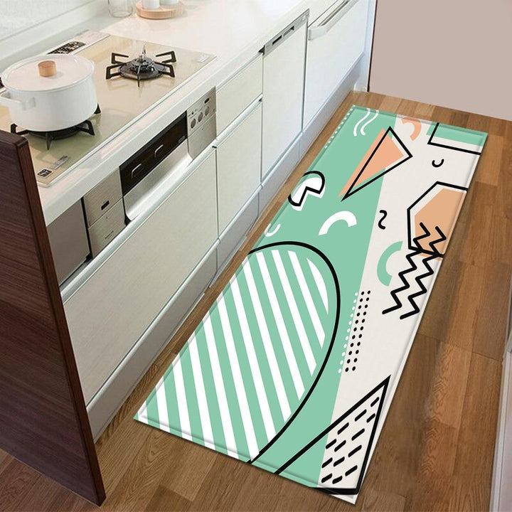 Tapis cuisine antidérapant, design élégant. Protection sol, lavable, motifs variés.