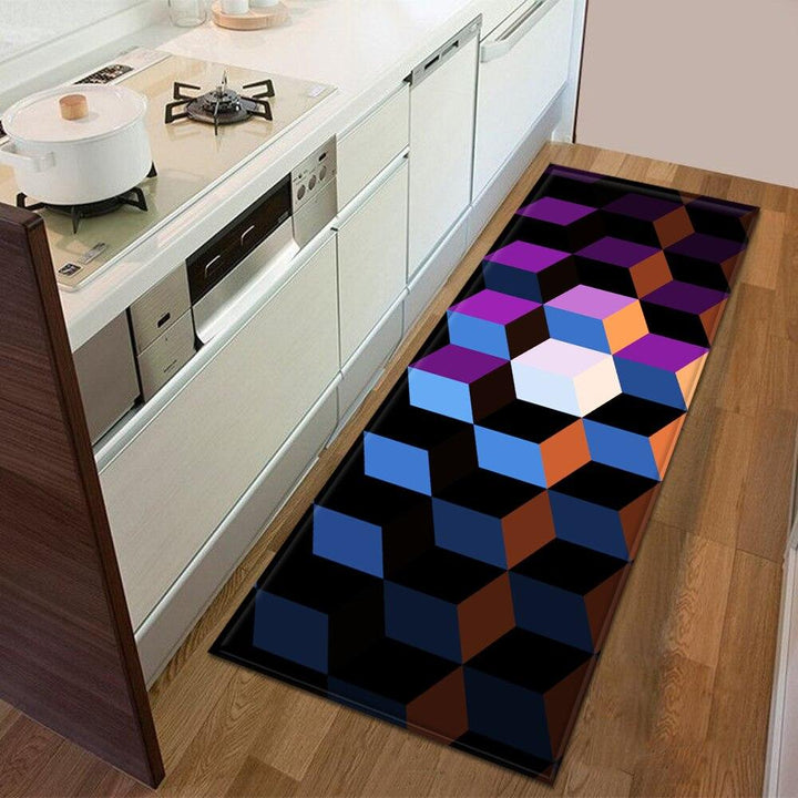 Tapis cuisine antidérapant, design élégant. Protection sol, lavable, motifs variés.