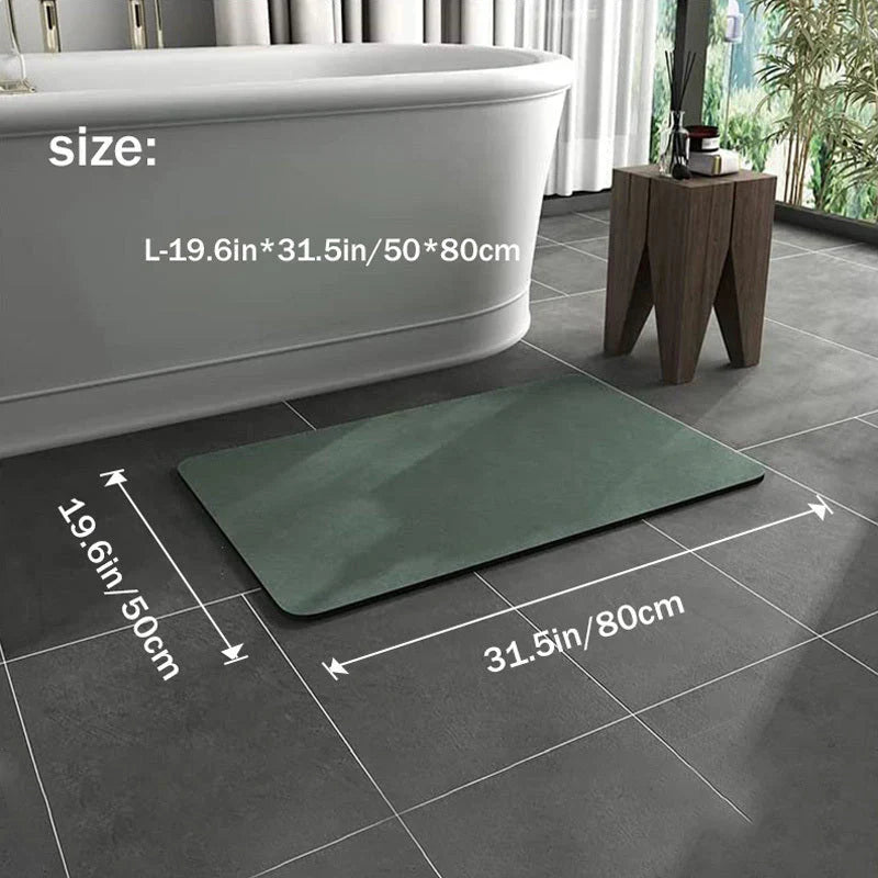 Tapis de bain diatomite antidérapant, séchage rapide.  Absorption optimale, design élégant.