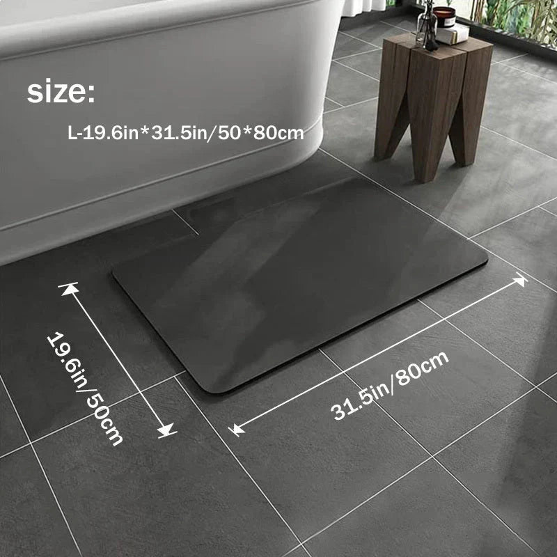Tapis de bain diatomite antidérapant, séchage rapide.  Absorption optimale, design élégant.