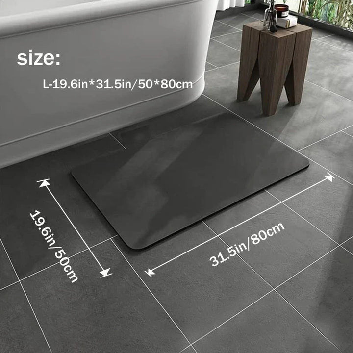Tapis de bain diatomite antidérapant, séchage rapide.  Absorption optimale, design élégant.