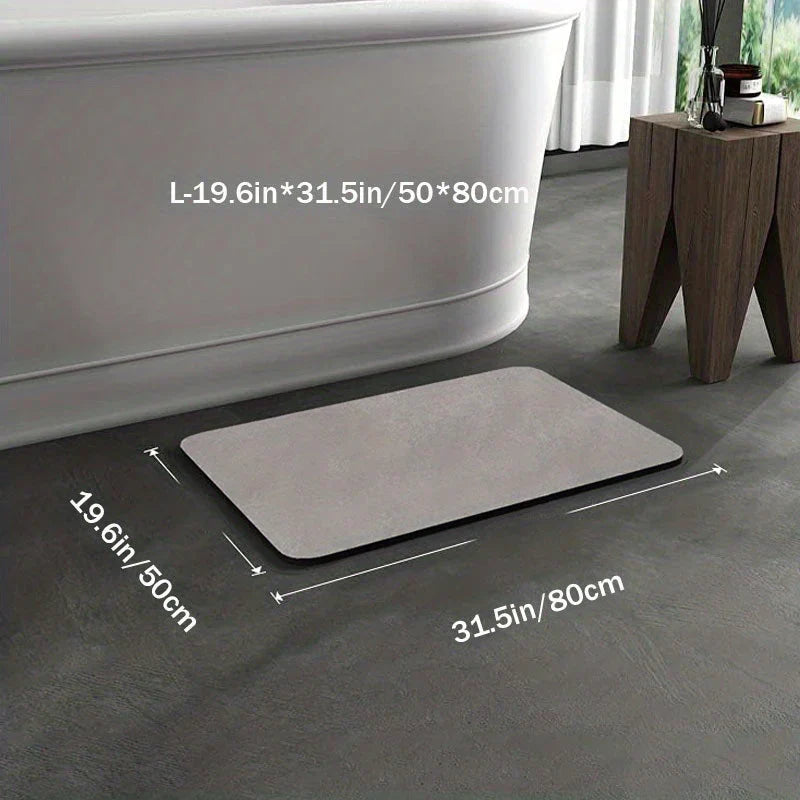 Tapis de bain diatomite antidérapant, séchage rapide.  Absorption optimale, design élégant.