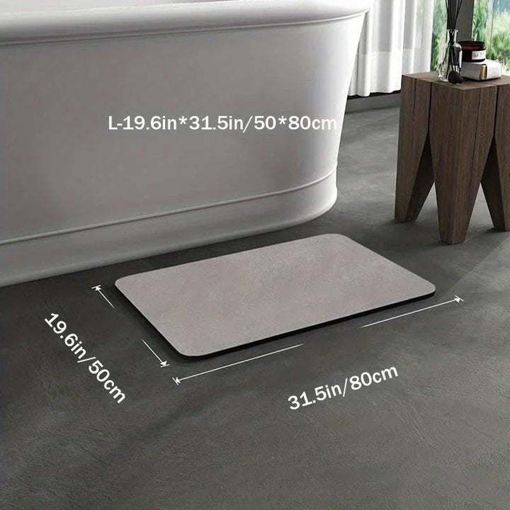 Tapis de bain diatomite antidérapant, séchage rapide.  Absorption optimale, design élégant.