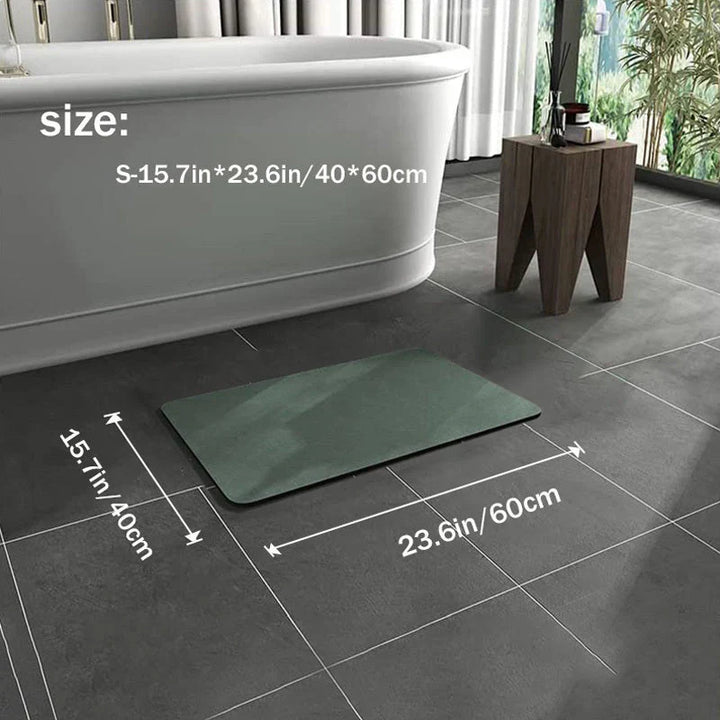 Tapis de bain diatomite antidérapant, séchage rapide.  Absorption optimale, design élégant.
