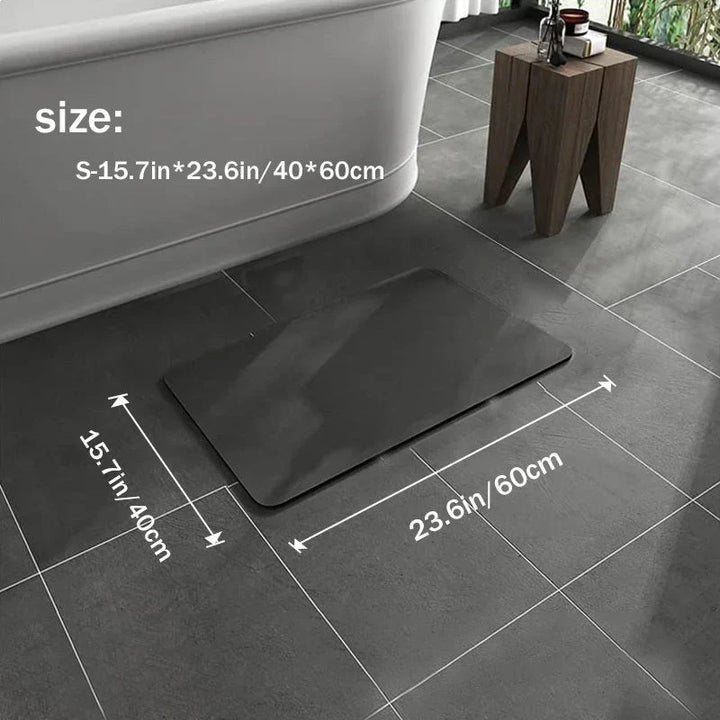 Tapis de bain diatomite antidérapant, séchage rapide.  Absorption optimale, design élégant.