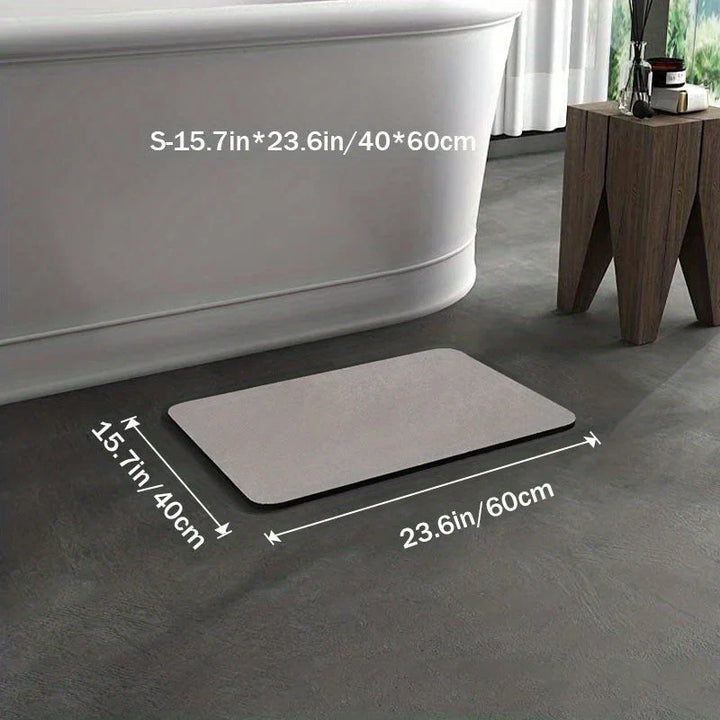 Tapis de bain diatomite antidérapant, séchage rapide.  Absorption optimale, design élégant.