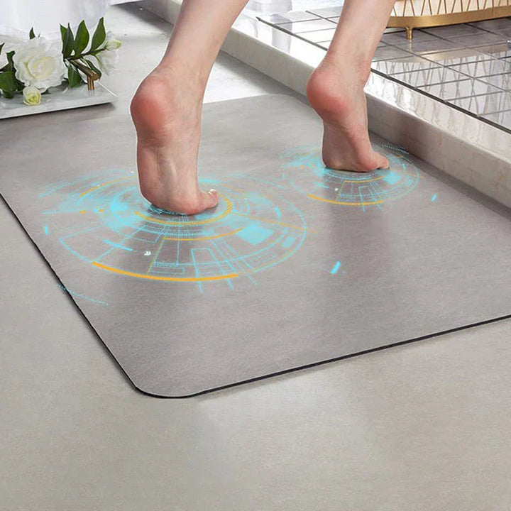 Tapis de bain diatomite antidérapant, séchage rapide.  Absorption optimale, design élégant.