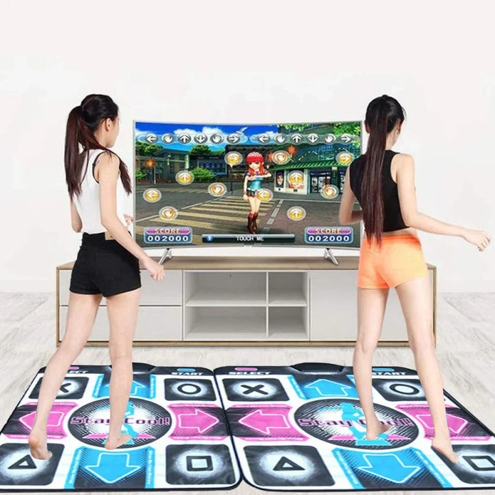 "Tapis de danse interactif coloré avec capteur, stimule le fitness ludique et la coordination musicale à domicile."