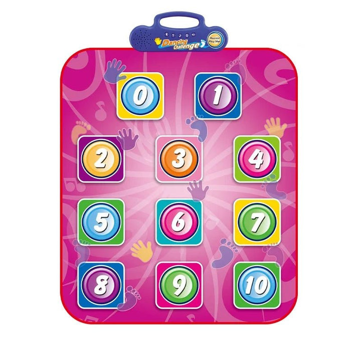 Tapis musical de danse pour enfants, favorisant le développement moteur, la coordination et l'apprentissage ludique.