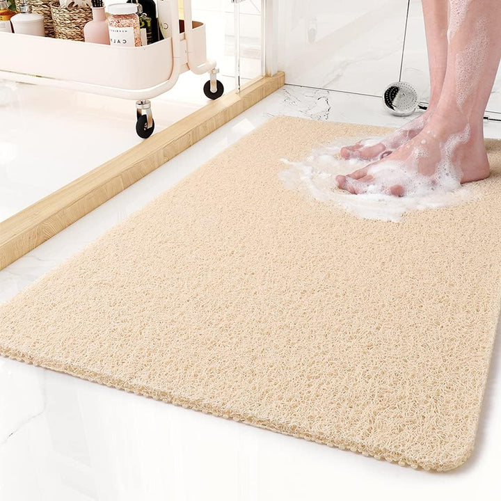 "Tapis de douche antidérapant doux avec technologie Microban, texture confortable, 60x40 cm, couleur adaptable, salle de bain
