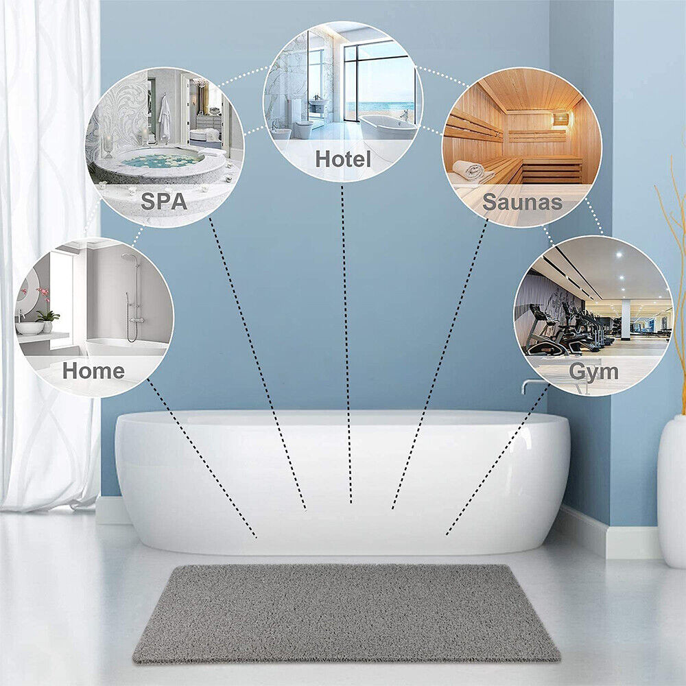"Tapis de douche antidérapant doux avec technologie Microban, texture confortable, 60x40 cm, couleur adaptable, salle de bain