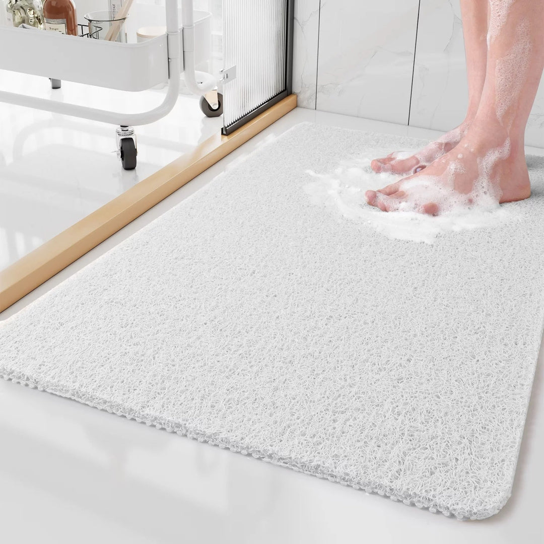 "Tapis de douche antidérapant doux avec technologie Microban, texture confortable, 60x40 cm, couleur adaptable, salle de bain