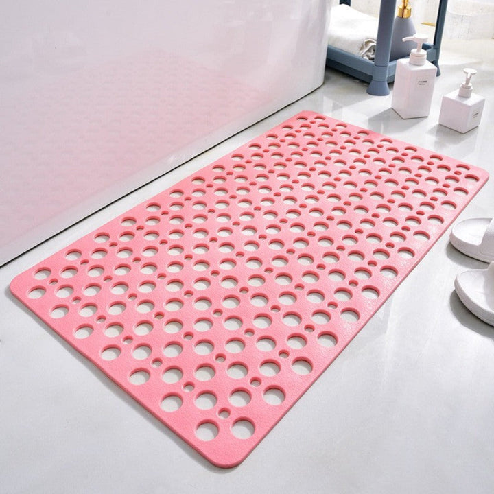 "Tapis de douche antidérapant PVC, bleu, texture à ventouses et surface drainante pour sécurité et confort dans la salle de b