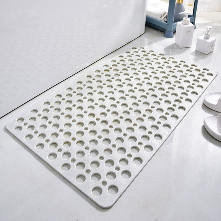 "Tapis de douche antidérapant PVC, bleu, texture à ventouses et surface drainante pour sécurité et confort dans la salle de b