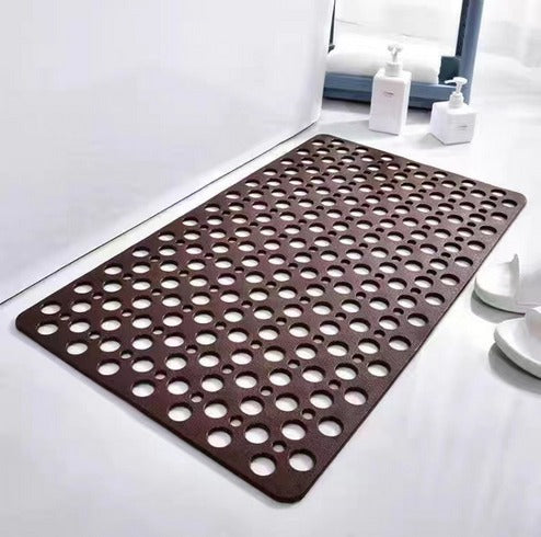 "Tapis de douche antidérapant PVC, bleu, texture à ventouses et surface drainante pour sécurité et confort dans la salle de b
