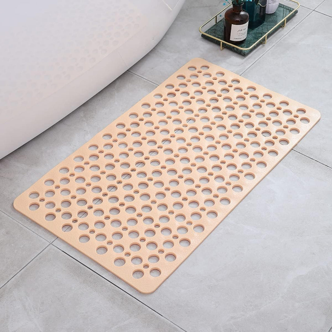 "Tapis de douche antidérapant PVC, bleu, texture à ventouses et surface drainante pour sécurité et confort dans la salle de b