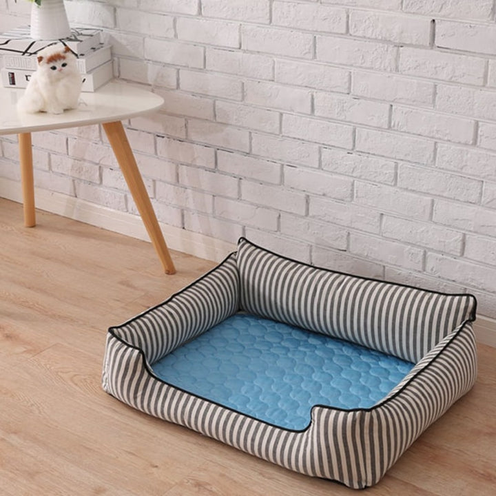 Tapis rafraîchissant pour chat, été, thermorégulateur. Confort optimal, chaleur absorbée.