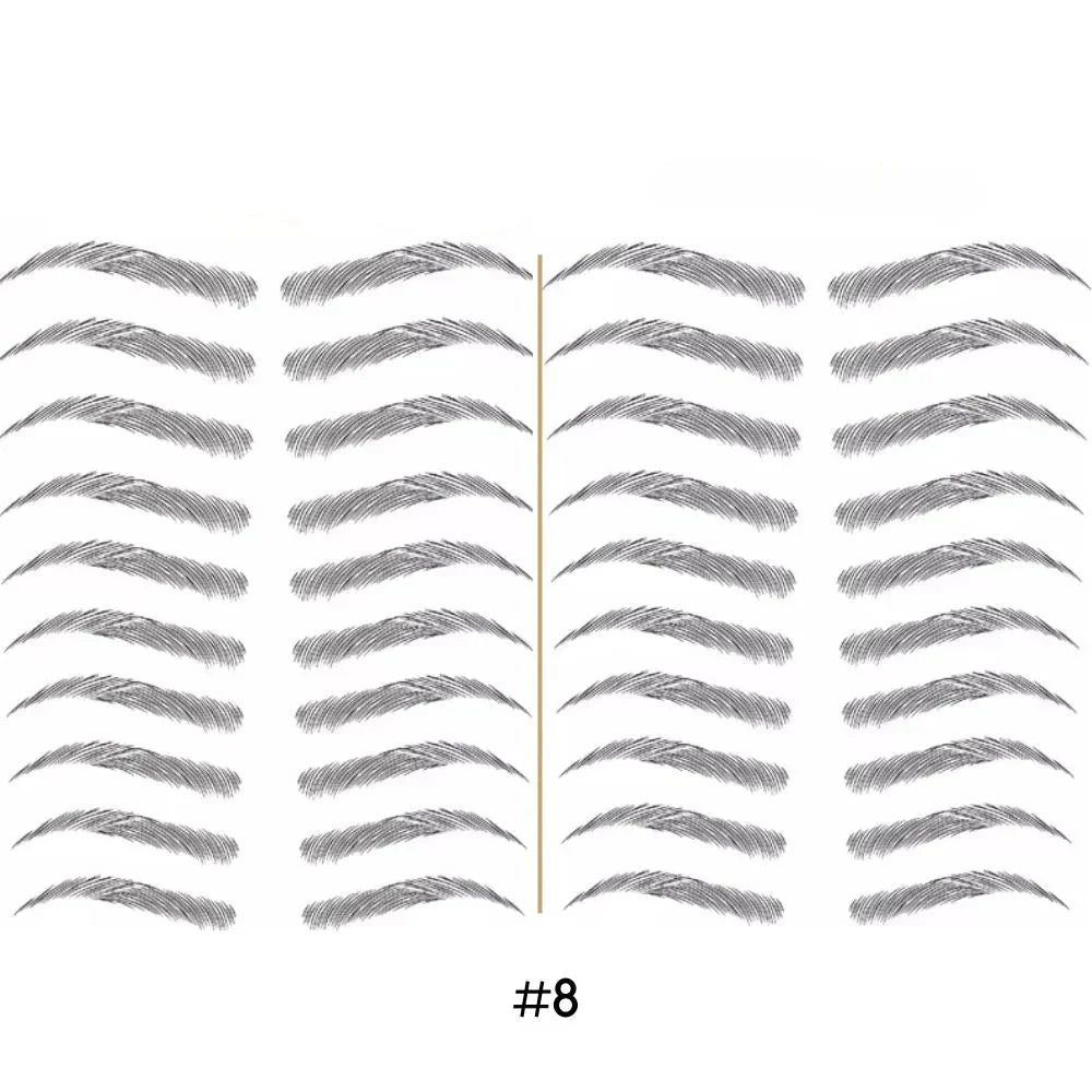 Tatouage sourcils temporaire 4D waterproof, look naturel, application facile, plusieurs teintes disponibles.