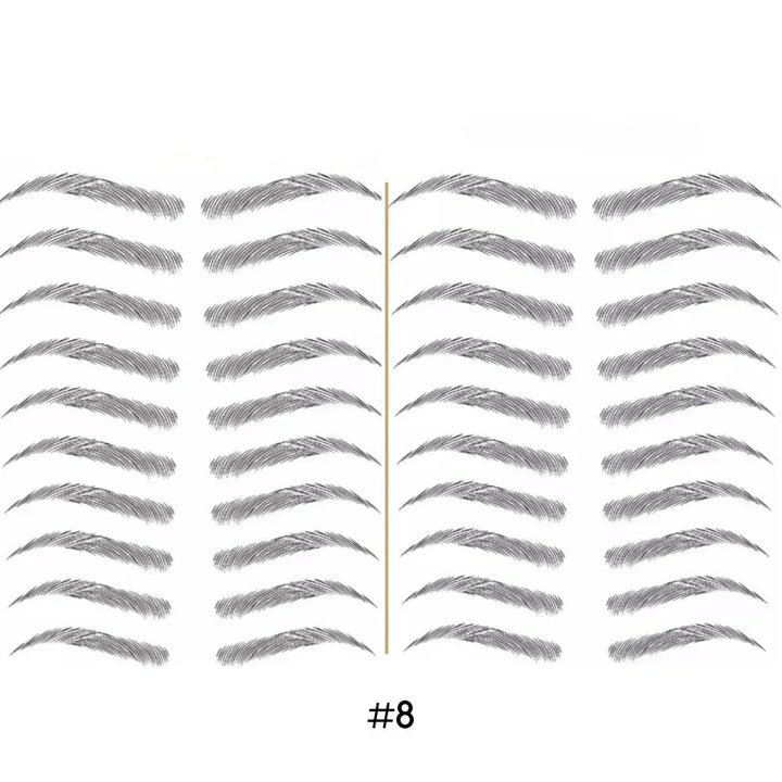 Tatouage sourcils temporaire 4D waterproof, look naturel, application facile, plusieurs teintes disponibles.
