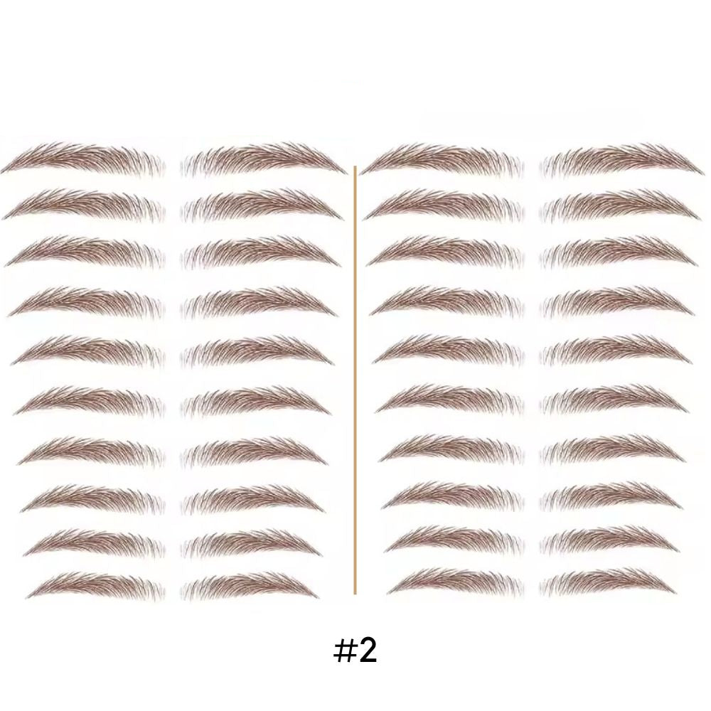 Tatouage sourcils temporaire 4D waterproof, look naturel, application facile, plusieurs teintes disponibles.