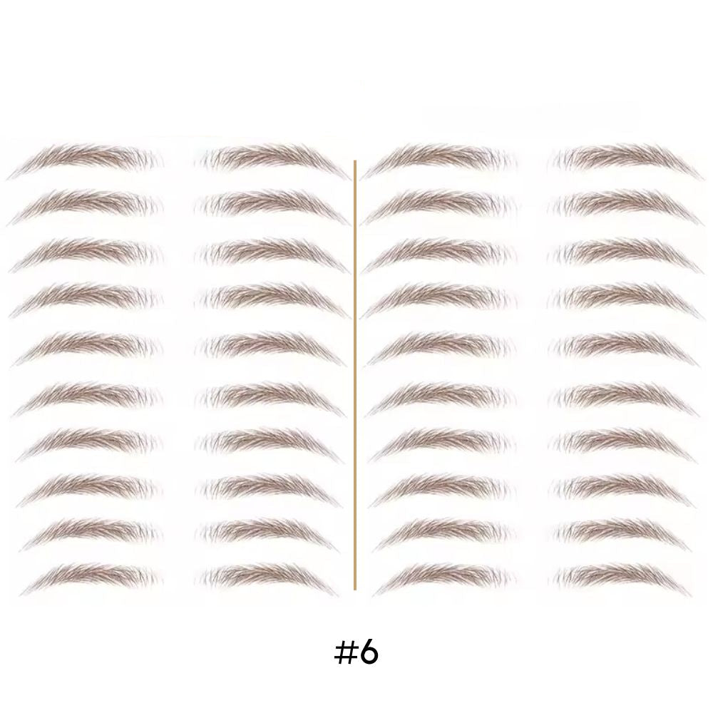 Tatouage sourcils temporaire 4D waterproof, look naturel, application facile, plusieurs teintes disponibles.