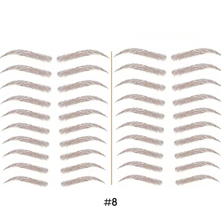 Tatouage sourcils temporaire 4D waterproof, look naturel, application facile, plusieurs teintes disponibles.