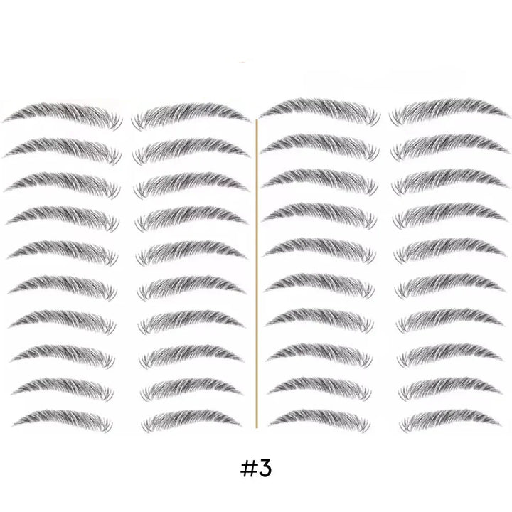 Tatouage sourcils temporaire 4D waterproof, look naturel, application facile, plusieurs teintes disponibles.